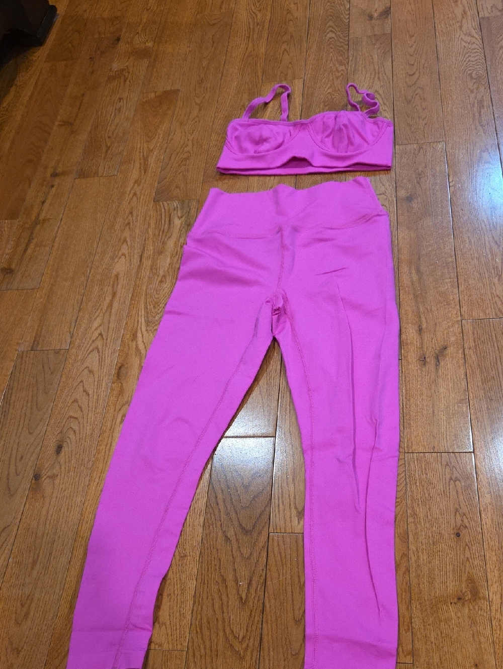 Pink High-Waist Leggings with Matching Bralette. KGMTL